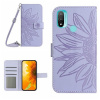 Peňaženkové kožené puzdro Skin Feel Sun Flower na Motorola Moto E20 / E30 / E40 - Fialová