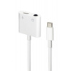 Gembird audio adaptér USB-C (F) na stereo 3.5 mm jack (M) + USB-C (F) pre nabíjanie, 10cm kábel, biely A-CM-3.5FP-01