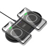 AppleMix Bezdrôtová nabíjačka / podložka 2v1 Qi XO pre Apple iPhone / AirPods - Čierna