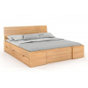 Visby Dřevěná postel se šuplíky Hessler High Drawers, buk (Rozměr: 140x200 cm, Barva: Přírodní)