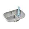 Beaba Silicone Grey tanier a vidlička šedá silikón 2 dielna