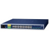 Planet IGS-R4215-24T4X priemyselný L2/L4 switch, 24x1Gb, 4x10Gb SFP+, -40~75°C, 24-60VDC, IP30, fanless
