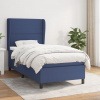 Box spring postel s matrací modrá 100 x 200 cm textil Modrá 3127867