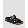 Dámske čierne šľapky Birkenstock Arizona Natural Leather Patent Narrow