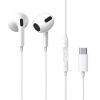 Káblové slúchadlá do uší s USB Type-C a mikrofónom - Biela H35150