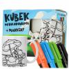 Hrnček na maľovanie + 4 fixky omaľovánka kreatívna sada Puciek