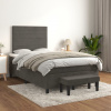 Box spring postel s matrací tmavě šedá 120 x 200 cm samet Šedá 3137894