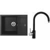 Set Sinks G11574 (dřez Amanda 650 Metalblack 74 + baterie Vitalia Metalblack 74)