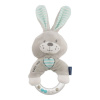 BABY MIX Detská plyšová hrkálka králik mätový 15 zelená