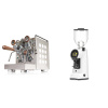 Rocket Espresso Appartamento, white, walnut + Eureka Helios 75, white