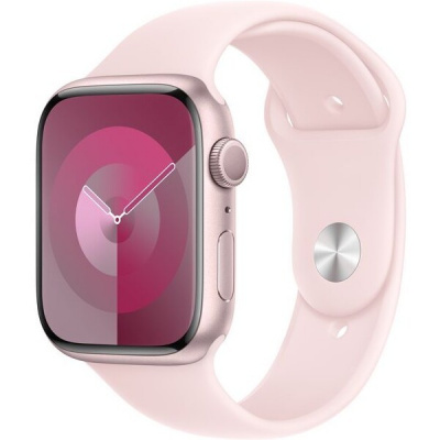 Apple Watch Series 9 45mm Ružový hliník so svetlo ružovým športovým remienkom S/M