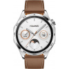 Huawei Watch GT4 46 mm hnědá kůže 55020BGW