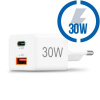 HAMA Super-mini, Rýchlonabíjačka, 1x USB-C/1x USB PD/QC 30W, biela (201992)