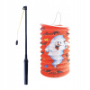 Lampáš na Halloween 15 cm so svietiacou palicou 39 cm oranžový