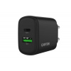 Canyon OnCharge 250, univerzálna nabíjačka do steny, 1x USB-C + 1x USB-A, PD 25W, čierna CNE-CHA250-31