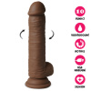 Silikonový vibrátor s přísavkou a rotací USB Expert Dong hnědý