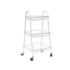 Verk 27489 Trojposchodový kovový regál na kolieskach 78 x 40 x 32 cm, biely