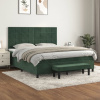 Box spring postel s matrací tmavě zelená 180x200 cm samet Zelená 3137860