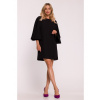 S426 Mini dress with batwing sleeves - black černá XL
