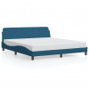 vidaXL Rám postele s čelom modrý 180x200 cm zamat - Modrá - 37683-179140