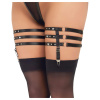 Cottelli Triple Suspender Garters with Rhinestones 2461277 Black