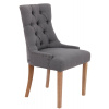 Design-Shop Jedálenská stolička Aberdeen - látka, drevené nohy antik svetlé - Tmavo sivá