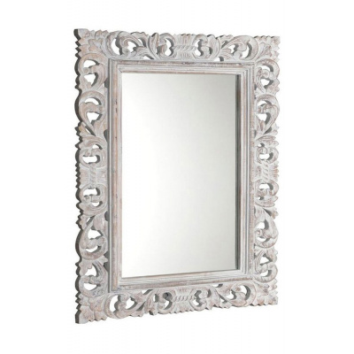 SAPHO SCULE zrkadlo v ráme, 70x100cm, biela IN171