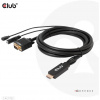 CLUB3D CAC-1712 adaptér na video kábel 2 m VGA (D-Sub) + 3.5mm HDMI + Micro-USB Čierna (CAC-1712)