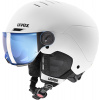 Detská lyžiarska prilba Uvex Rocket jr. Visor - white/black matt/mirror blue smoke (S2) 51-55