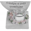 Dekorácia MagicHome, Srdce s anjelikmi, polyresin, na hrob, 15,5x12x17,5 cm