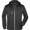 James & Nicholson | JN 1078, Pánska 3-vrstvová softshell bunda, čierna - biela, XXL