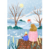 Plagát, Obraz - Mother and Child At Winter Lake, Bea Muller, 30 × 40 cm