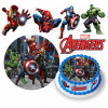 DIGITÁLNA TLAČ Opłatek na tort AVENGERS SPIDERMAN HULK POSTAVY TEXT 2