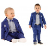 Teplaková súprava - Detský oblek `92 biela, námornícka modrá, modrá (Oblek s košeľou kravata R.92 A11)