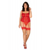 Očarujúce pančuchy Blossmina stockings - Obsessive 4XL/5XL červená