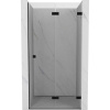 Mexen, Mexen Lunar-F pravé skladacie sprchové dvere 80 cm, priehľadné, čierne - 836-080-000-70-00-P