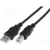 Kabel USB 2.0 USB A vidlice, USB B vidlice niklovaný 3m černá