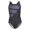 adidas Big Bars Graphic Swimsuit Junior Girls Black 11-12 Years