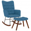 zahrada-XL Hojdacie kreslo vidaXL so stoličkou Blue Velvet 4016853