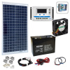 Solárny FV ostrovný VENTI systém DC12V SP30Wp/RP10A/AA20Ah/VTxW uBASIC3-FAN (uBASIC3-FAN-1M: Konfigurovateľný pevný solárny FV ostrovný komplet OFF-GRID, Spotreba: MIKRO spotreba el. energie do 100W/d