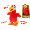 Mikro trading Papoušek plyšový chodící a opakující slova 20cm na baterie 2barvy v krabičce