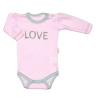 Baby Nellys Body dlhý rukáv Love ružové
