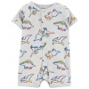 CARTERS CARTER'S Overal letný krátky rukáv Grey Dino chlapec NB/ veľ. 56