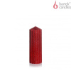 BARTEK sviečka stĺp s drážkou, 580g, 7x20cm, glitterová červená