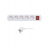 Solight prodlužovací přívod 5m, 5 zásuvek, vypínač, 16A/3680W, PVC, bílý (PP53X)
