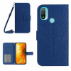 Peňaženkové kožené puzdro Skin Feel Sun Flower na Motorola Moto E20 / E30 / E40 - Tmavo Modrá