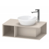 DURAVIT D-Neo závesná skrinka pod umývadlo na dosku Compact, 1 otvorená priehrada vľavo, 800 x 480 x 260 mm, taupe matná, DE493809191