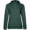 B&C Dámska mikina s kapucňou WW04W Heather Dark Green XXL