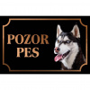 Sibírsky husky - Kovová tabuľka POZOR PES