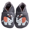 Hopi Hop Kožené capáčky Barefoot Veľ. XXL (2-3 roky) Sloník šedo - modrý